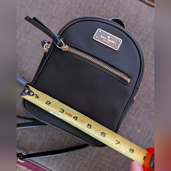 Kate Spade New York Black Nylon Mini Backpack with Gold Accents display picture 1